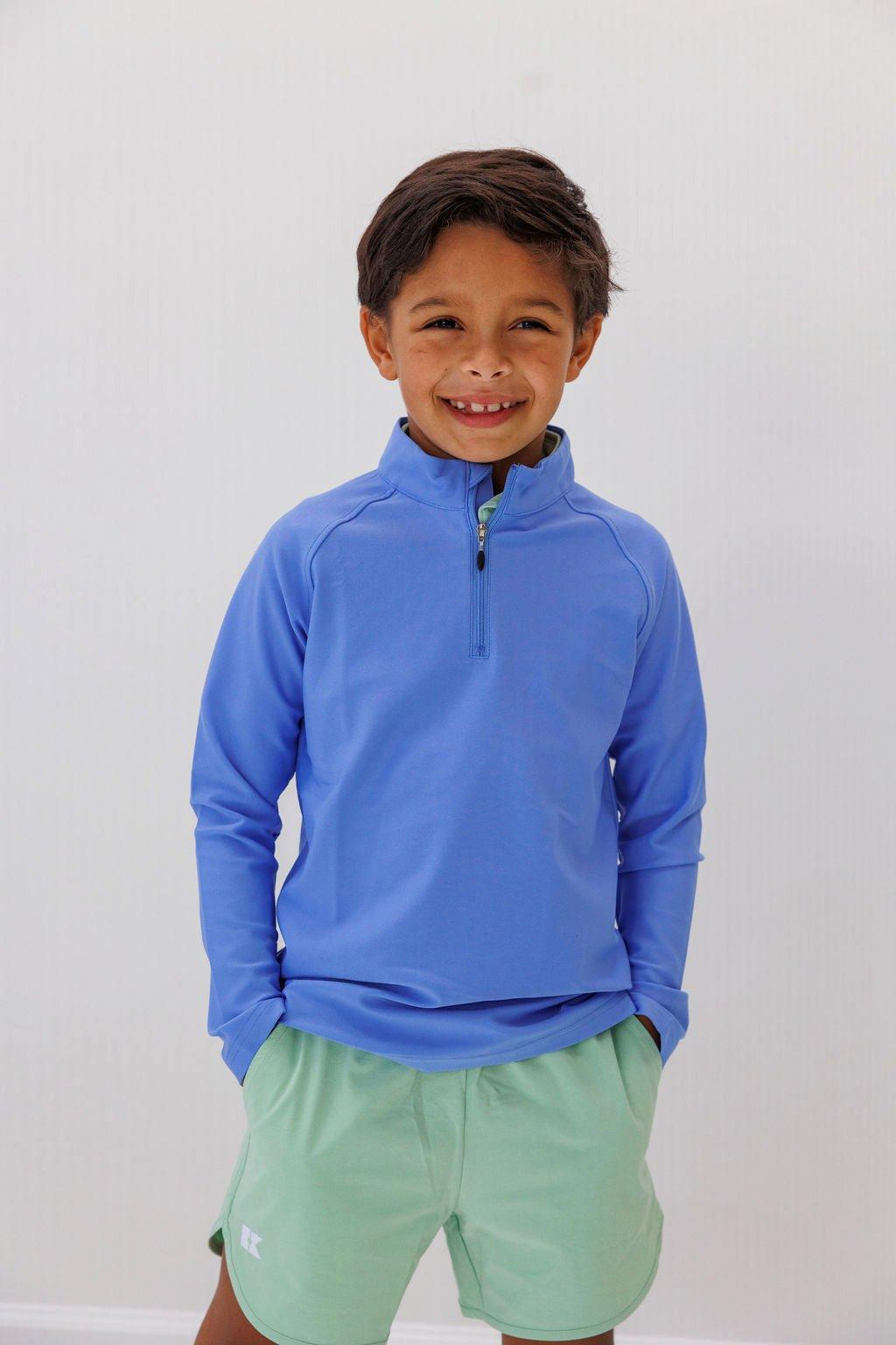 Boys Half Zip Pullover - Sky Blue image number 4