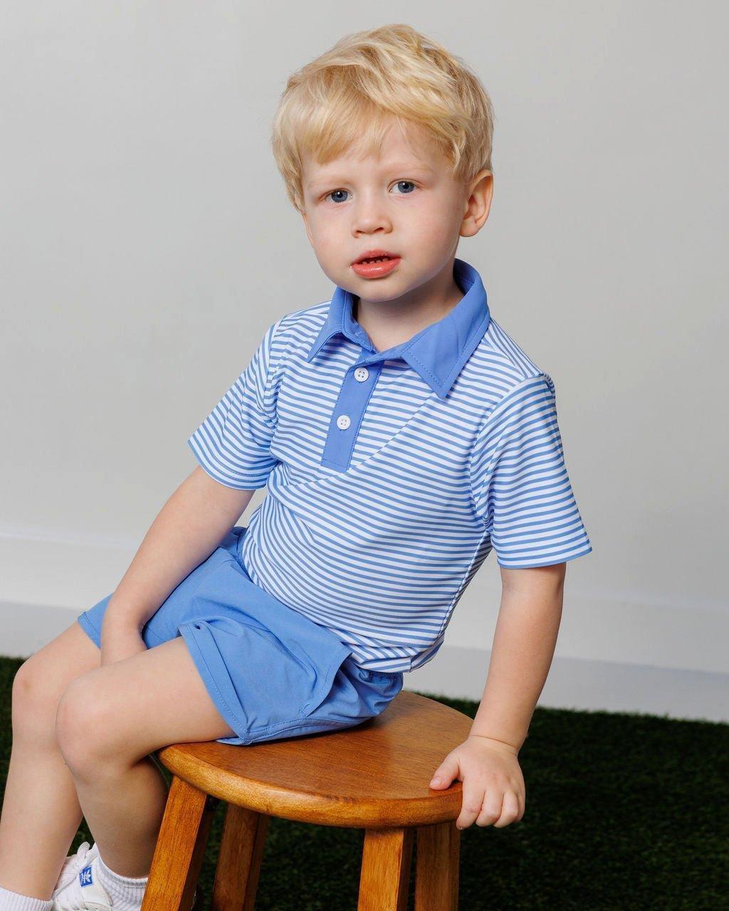 Polo Shirt - Sky Blue Thin Stripe image number 2