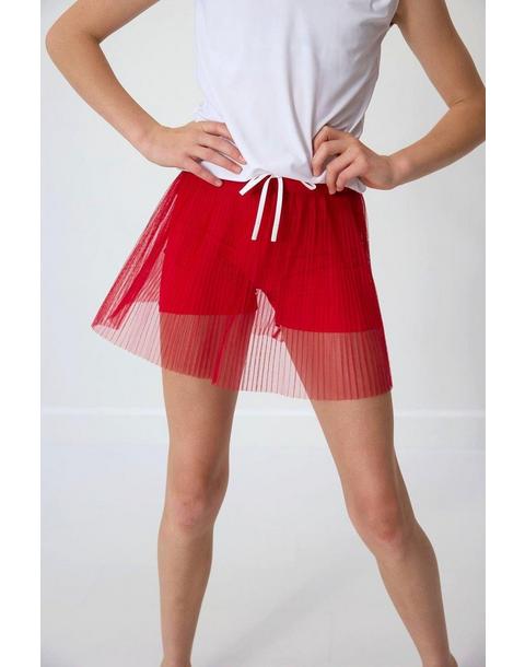 Pleated Skort - Red