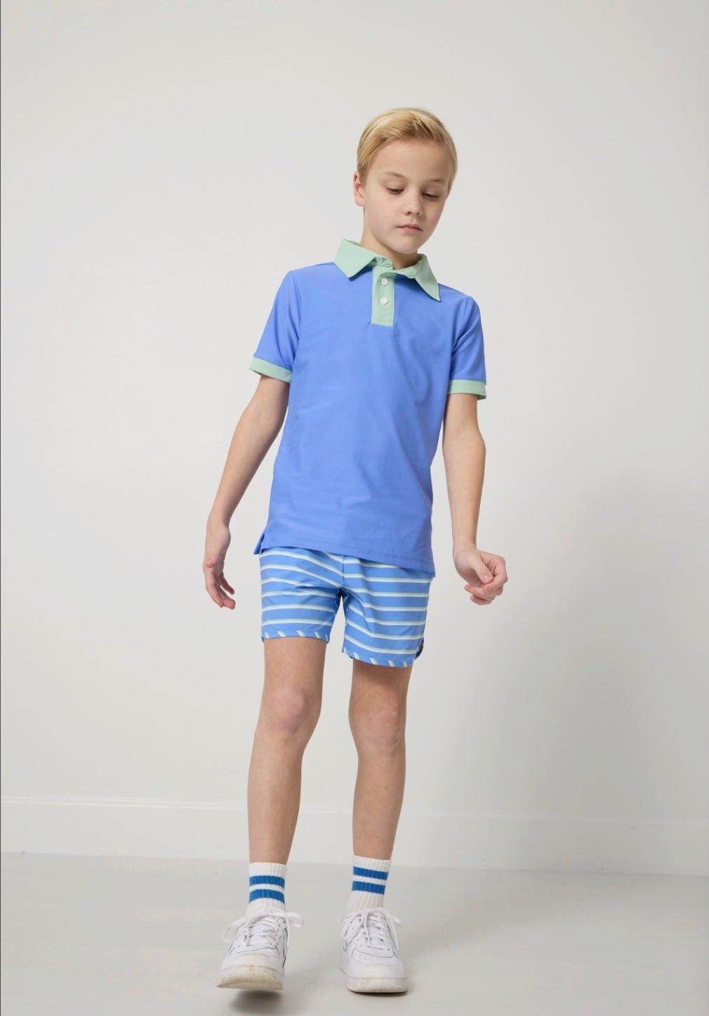 Boys Super Short - Sky Blue Stripe image number 4