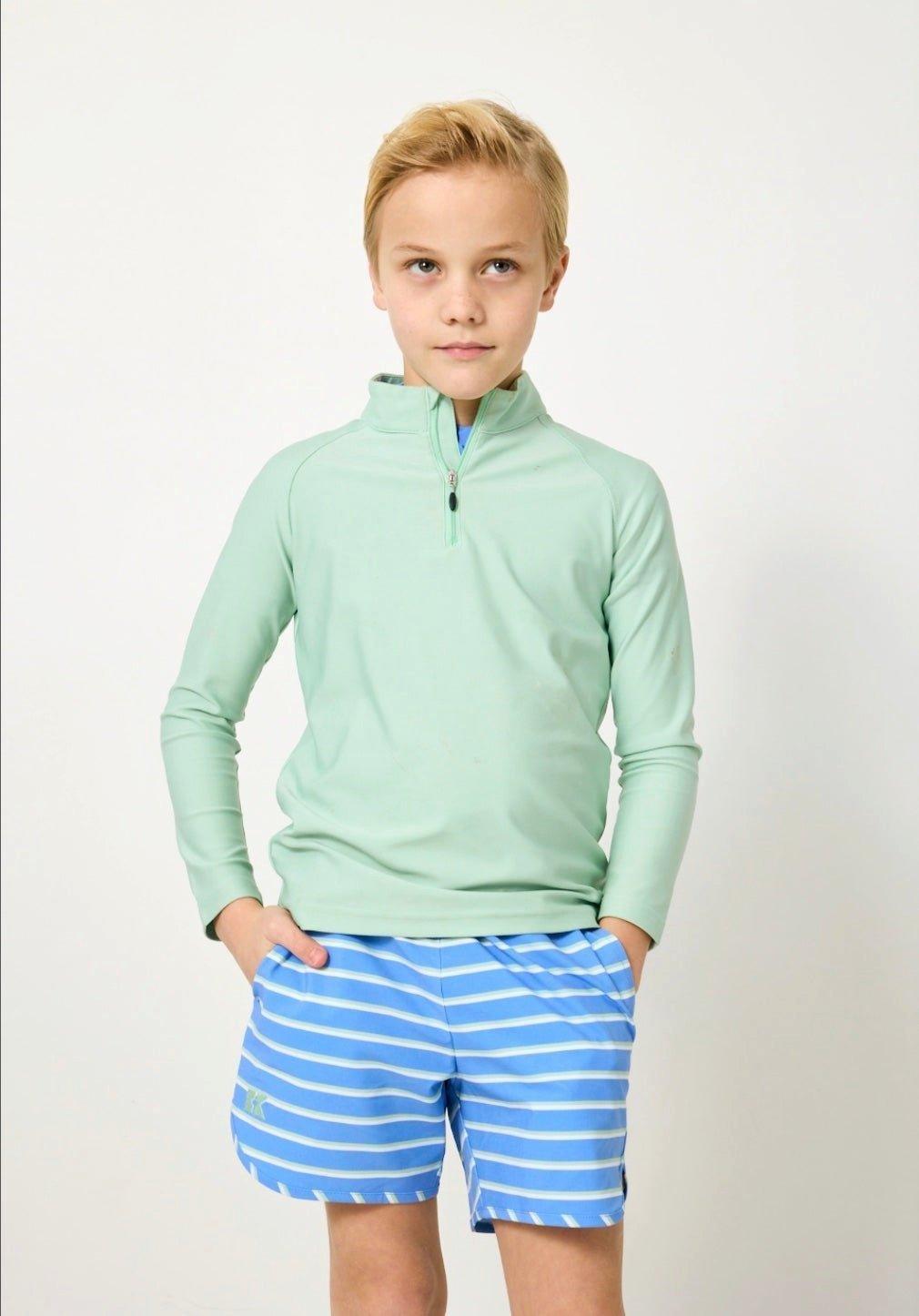 Boys Super Short - Sky Blue Stripe image number 1