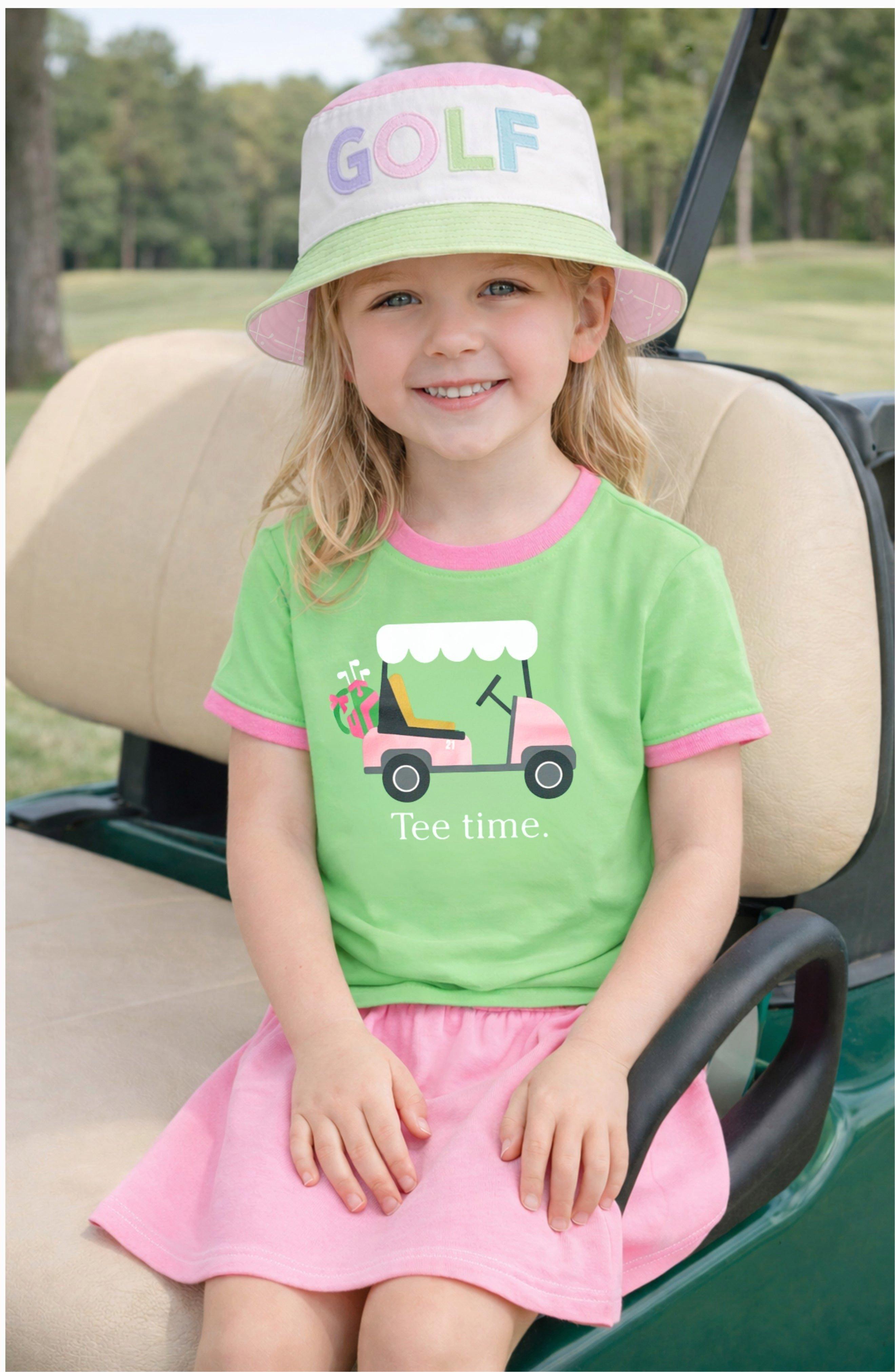 Tee Time T-Shirt, Green & Pink image number 1