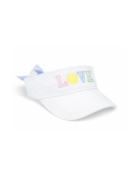 Love Tennis Bow Visor, White