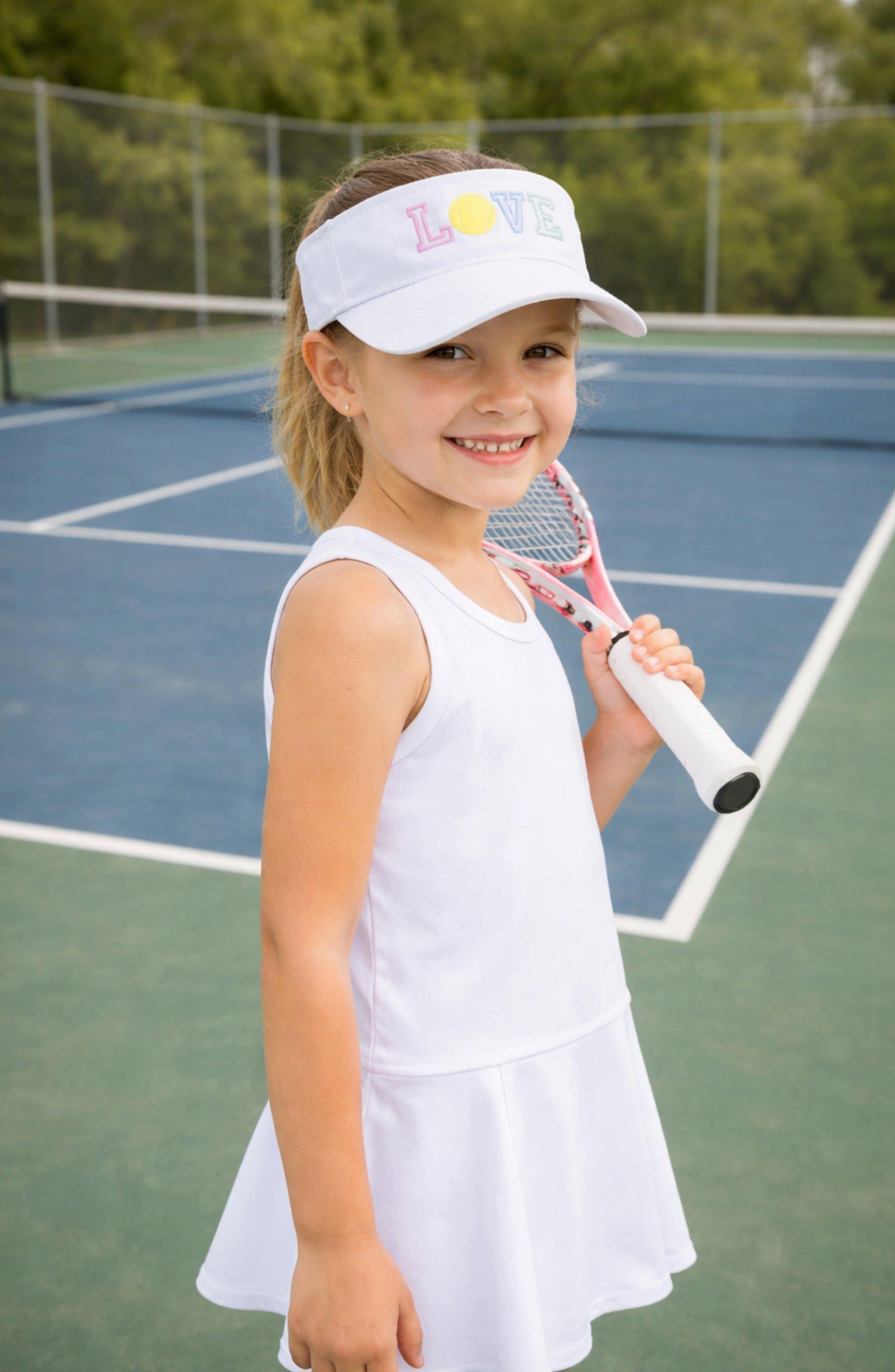 Love Tennis Bow Visor, White image number 1