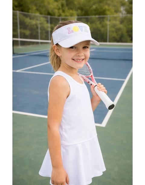 Love Tennis Bow Visor, White