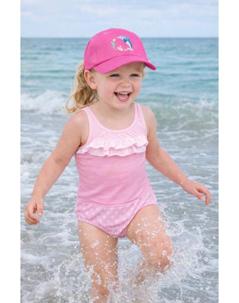 Dolphin Daydream Bow Baseball Hat, Pink