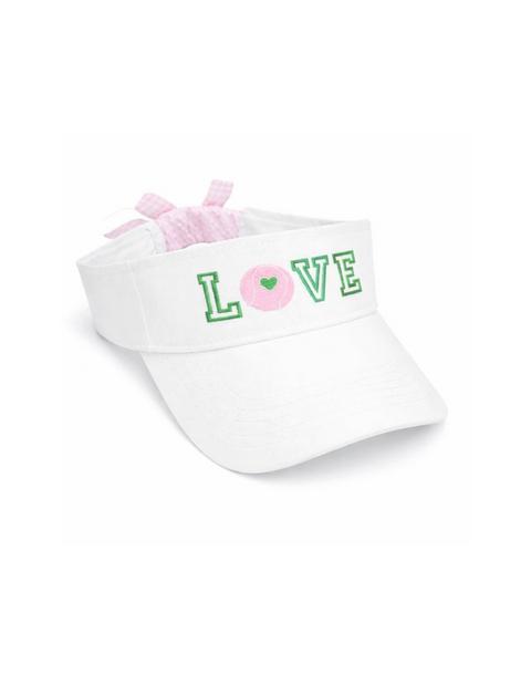 Love Tennis Bow Visor, White