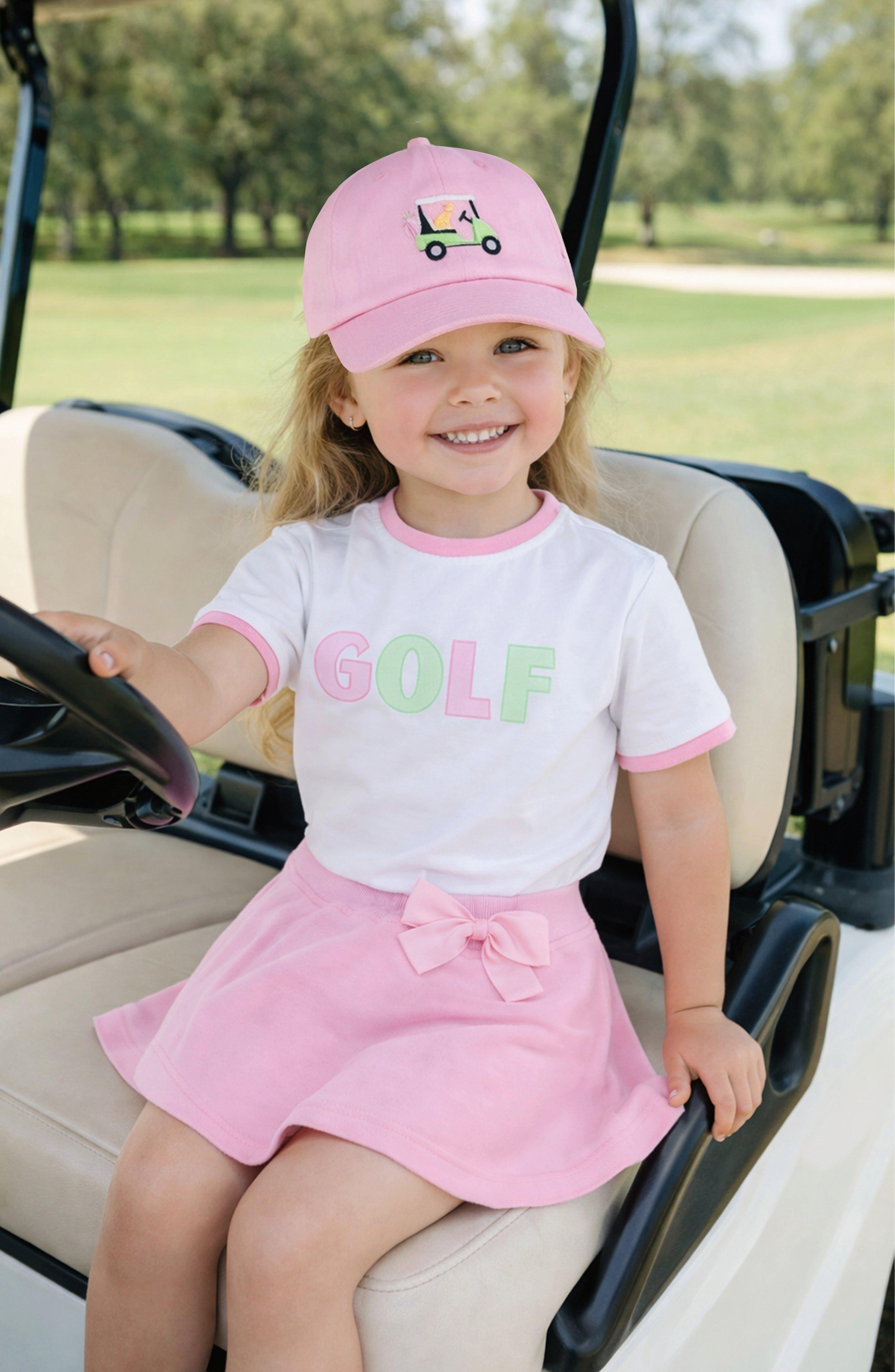 Dog in Golf Cart Bow Baseball Hat, Pink image number 1