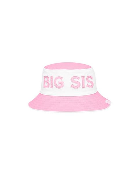 Big Sis Bucket Hat, Pink & White