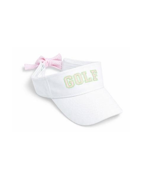 Golf Bow Visor, White & Pink