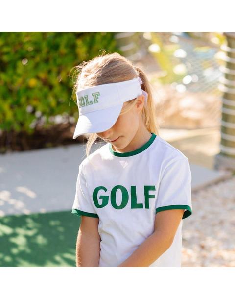Golf Bow Visor, White & Pink