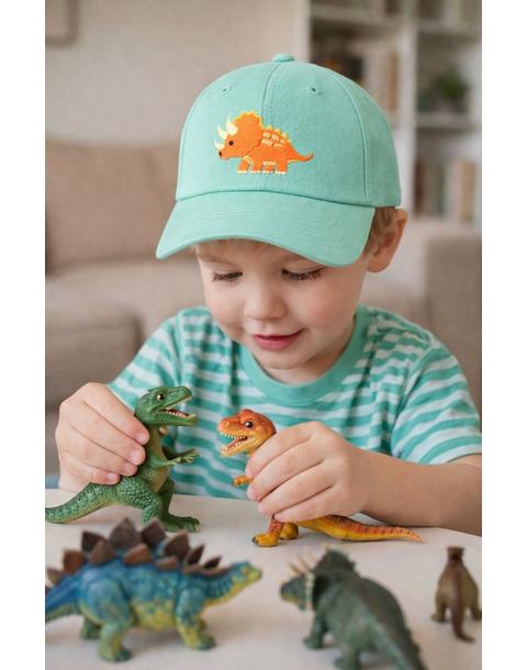 Triceratops Baseball Hat, Green