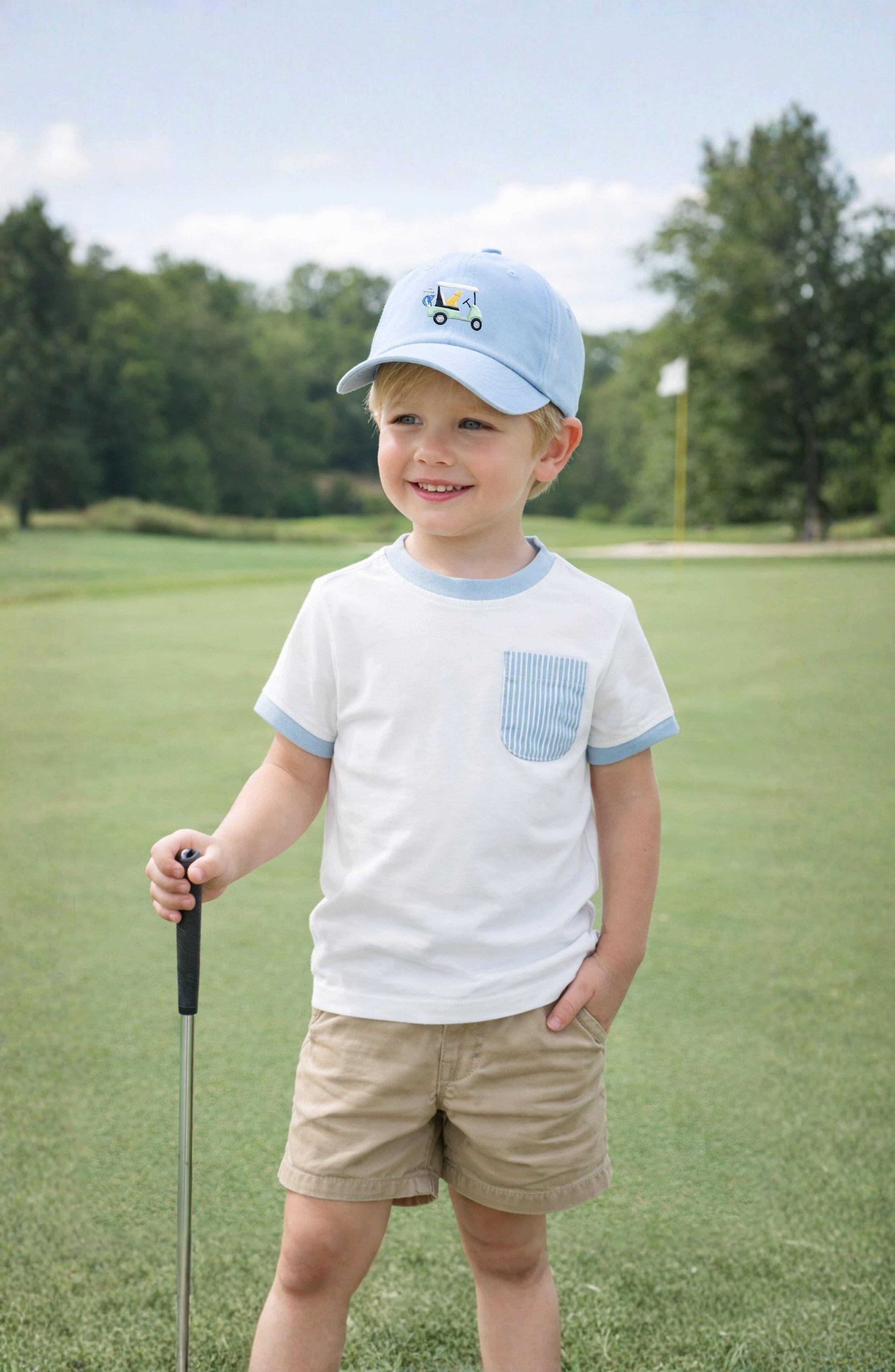 Dog in Golf Cart Baseball Hat, Blue image number 1