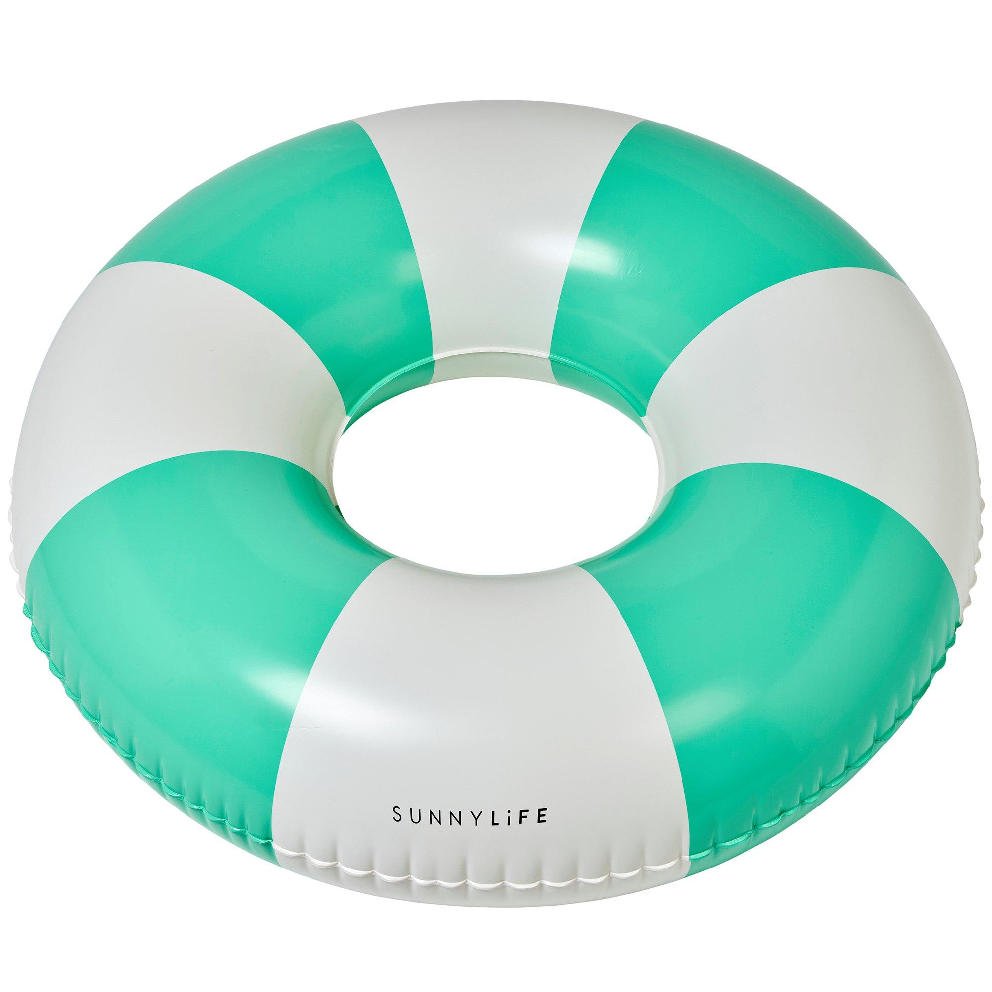 Tube Pool Ring: Zest - Neon Green Stripe image number 2