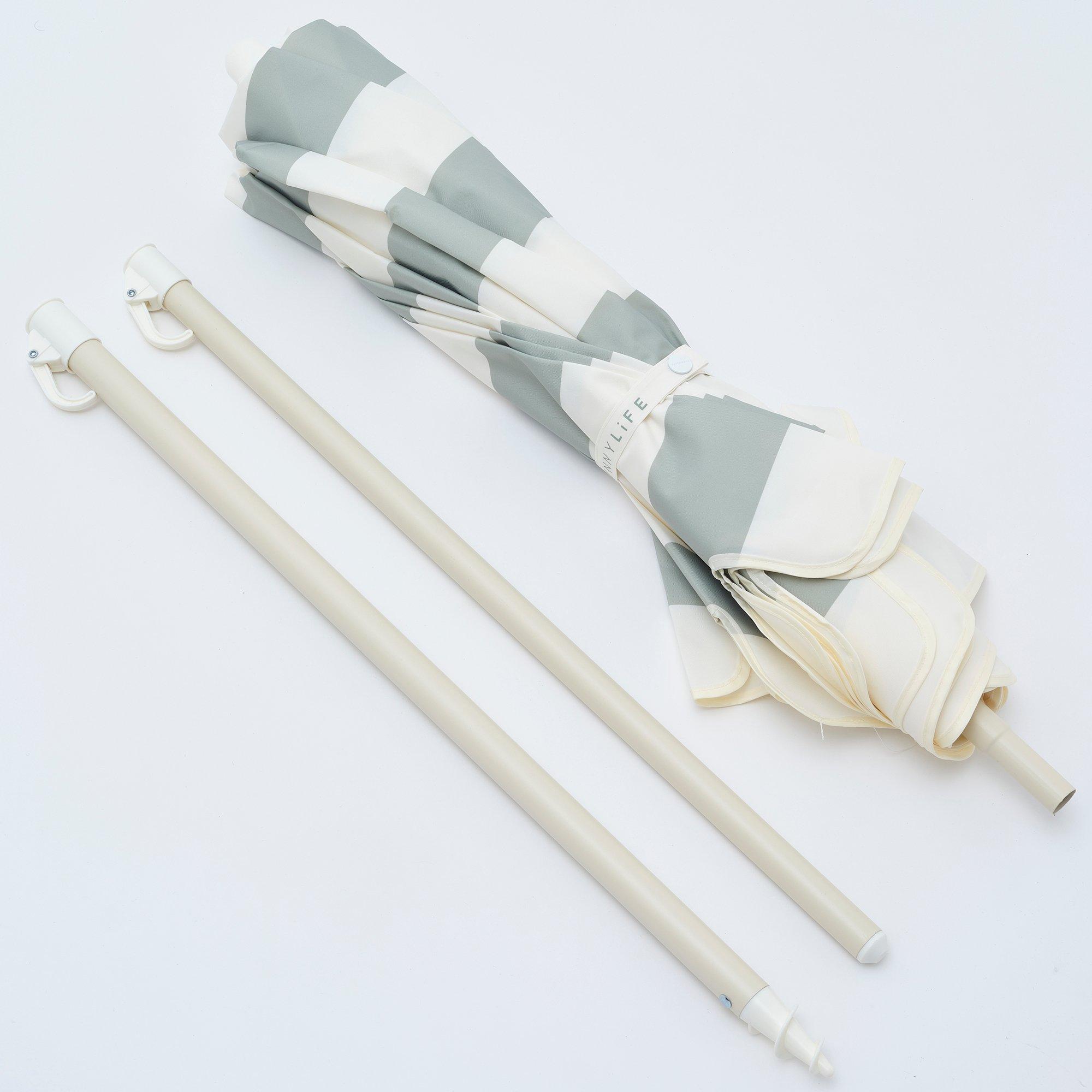 Compact Beach Umbrella: Sea Sage Stripe image number 1