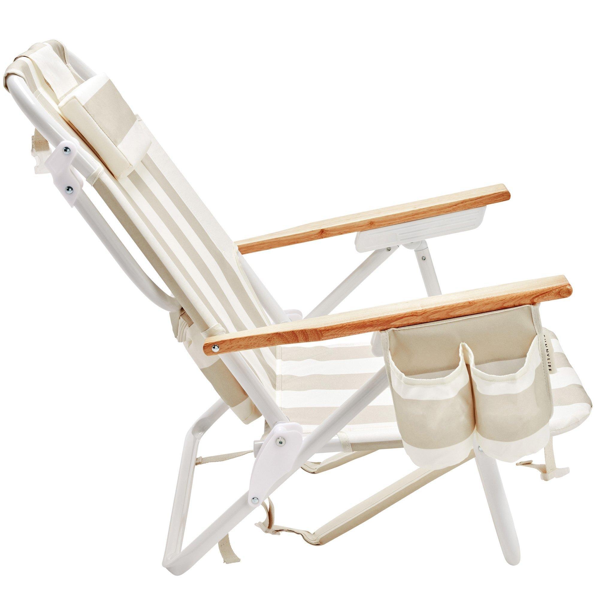 Deluxe Beach Chair: Oyster Stripe image number 3
