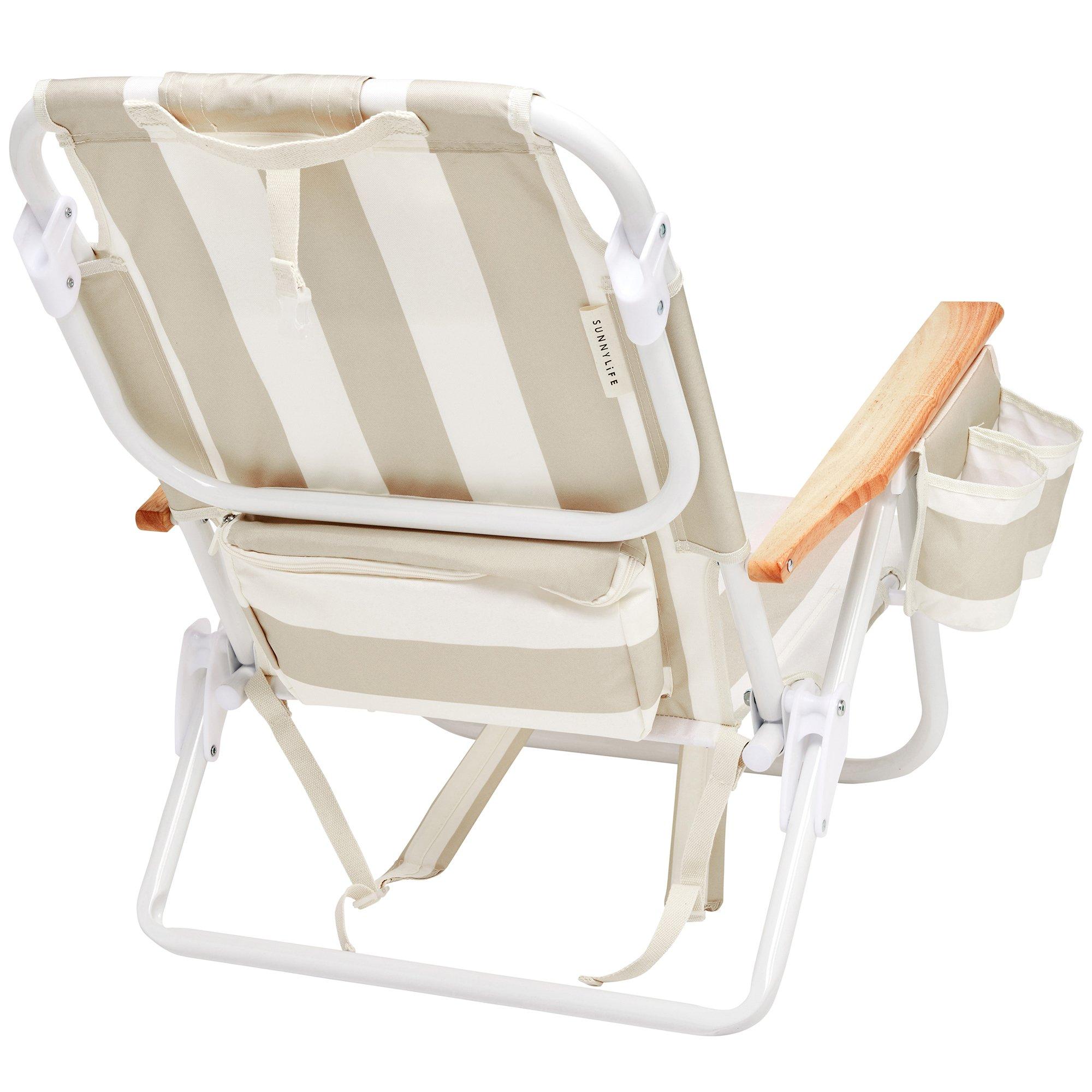 Deluxe Beach Chair: Oyster Stripe image number 4
