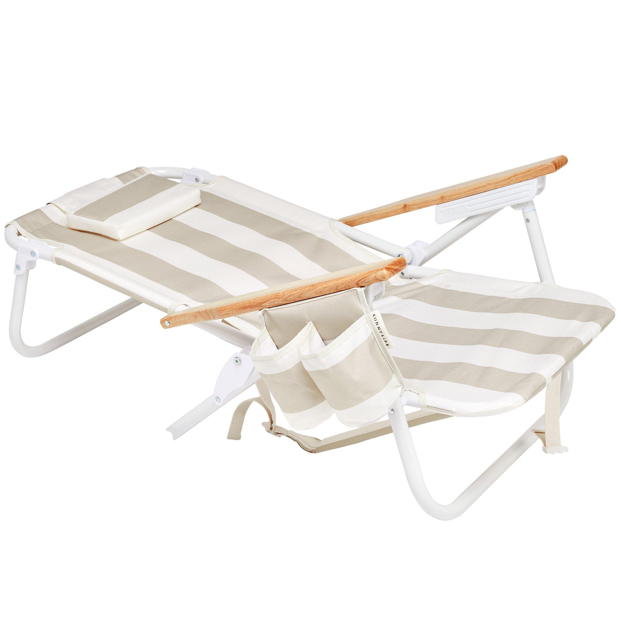 Deluxe Beach Chair: Oyster Stripe image number 1