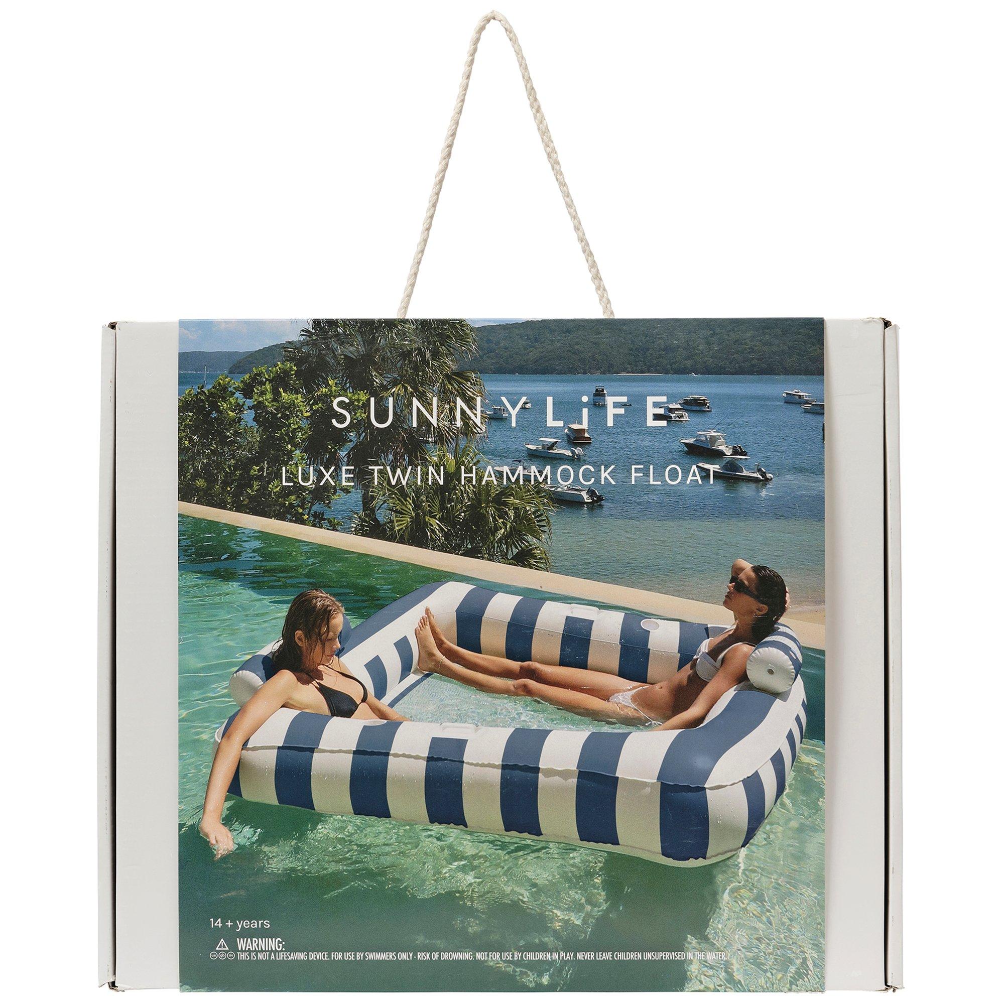 Luxe Twin Hammock Float: Le Weekend - Navy Stripe image number 1