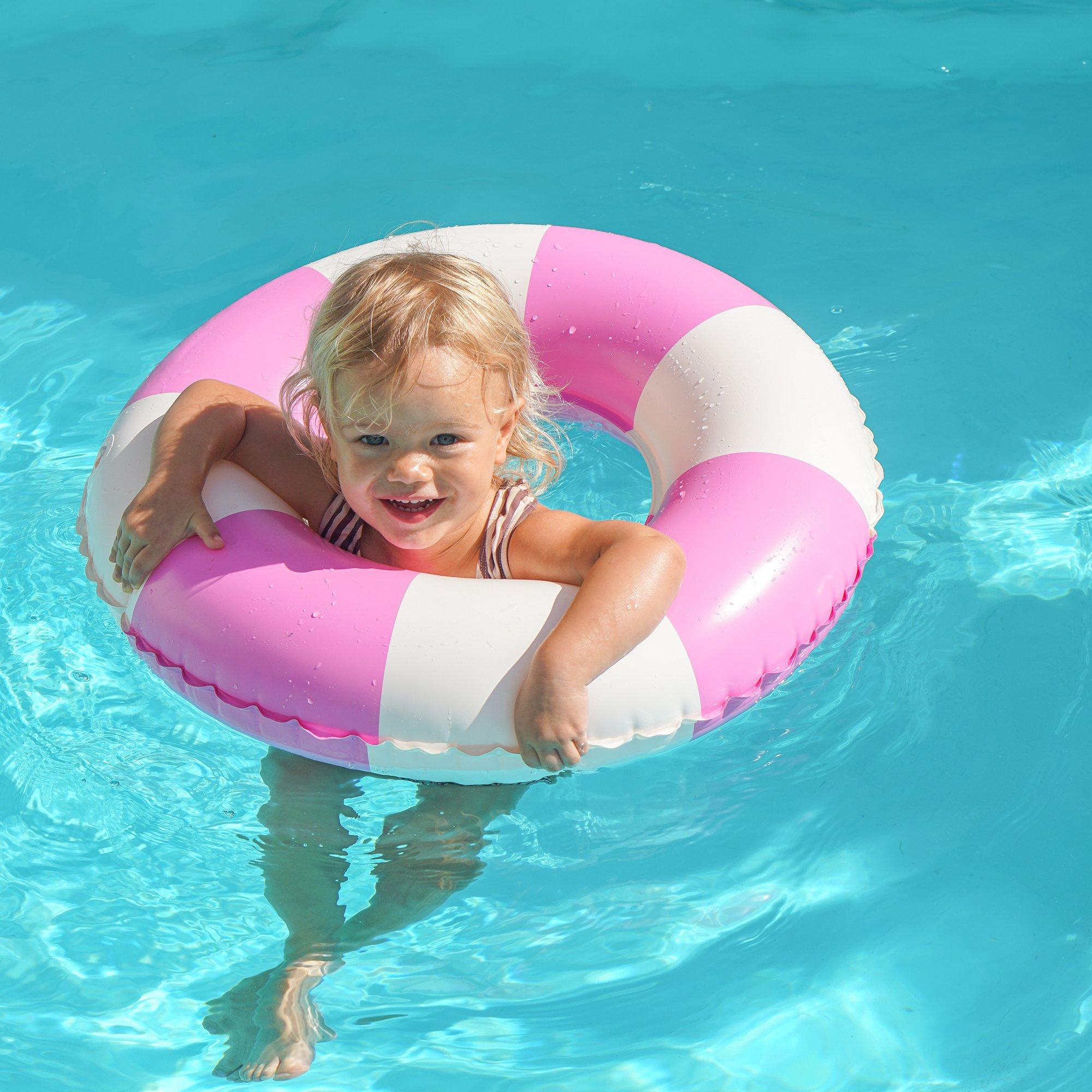 Mini Tube Pool Ring: Zest Magenta Stripe image number 2
