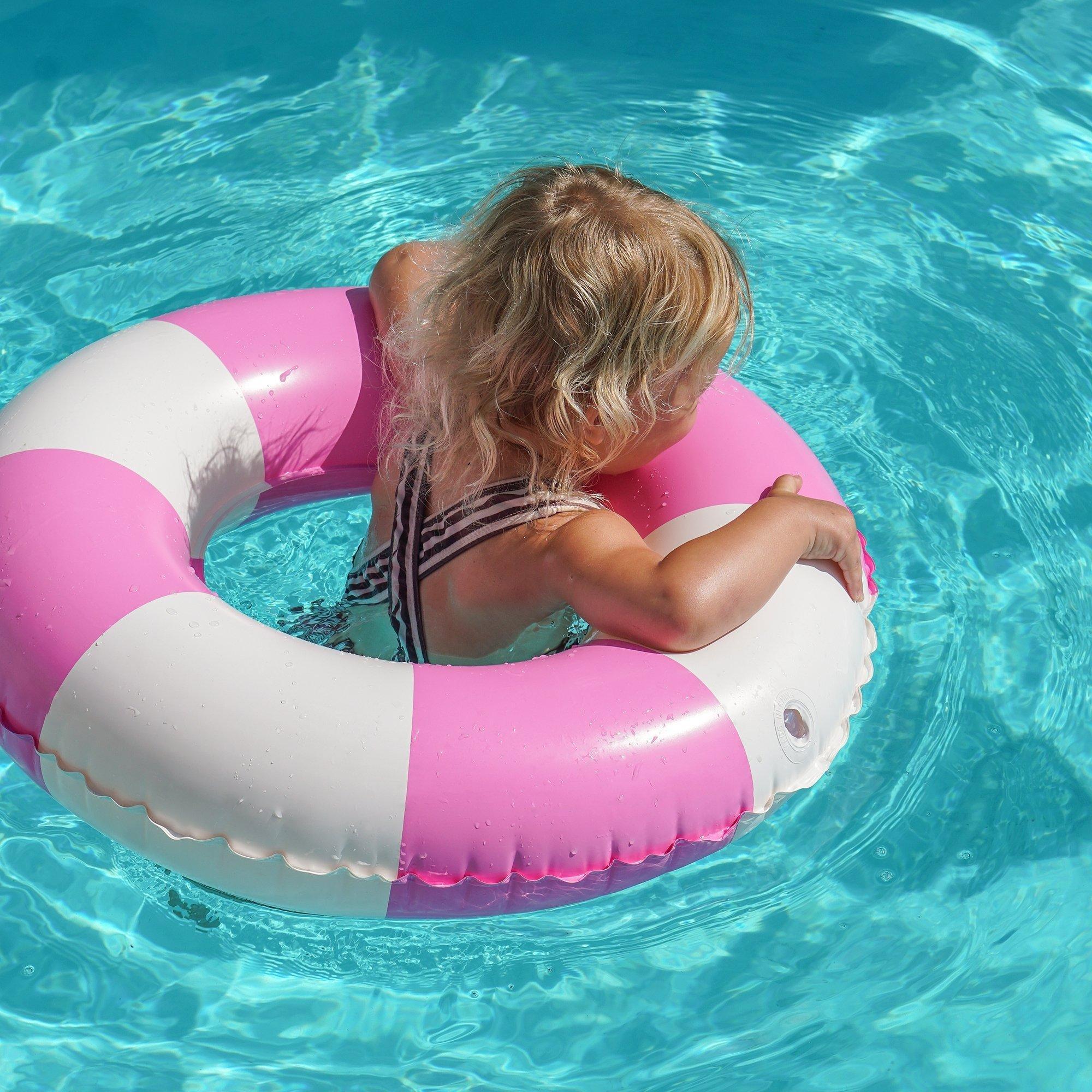 Mini Tube Pool Ring: Zest Magenta Stripe image number 3