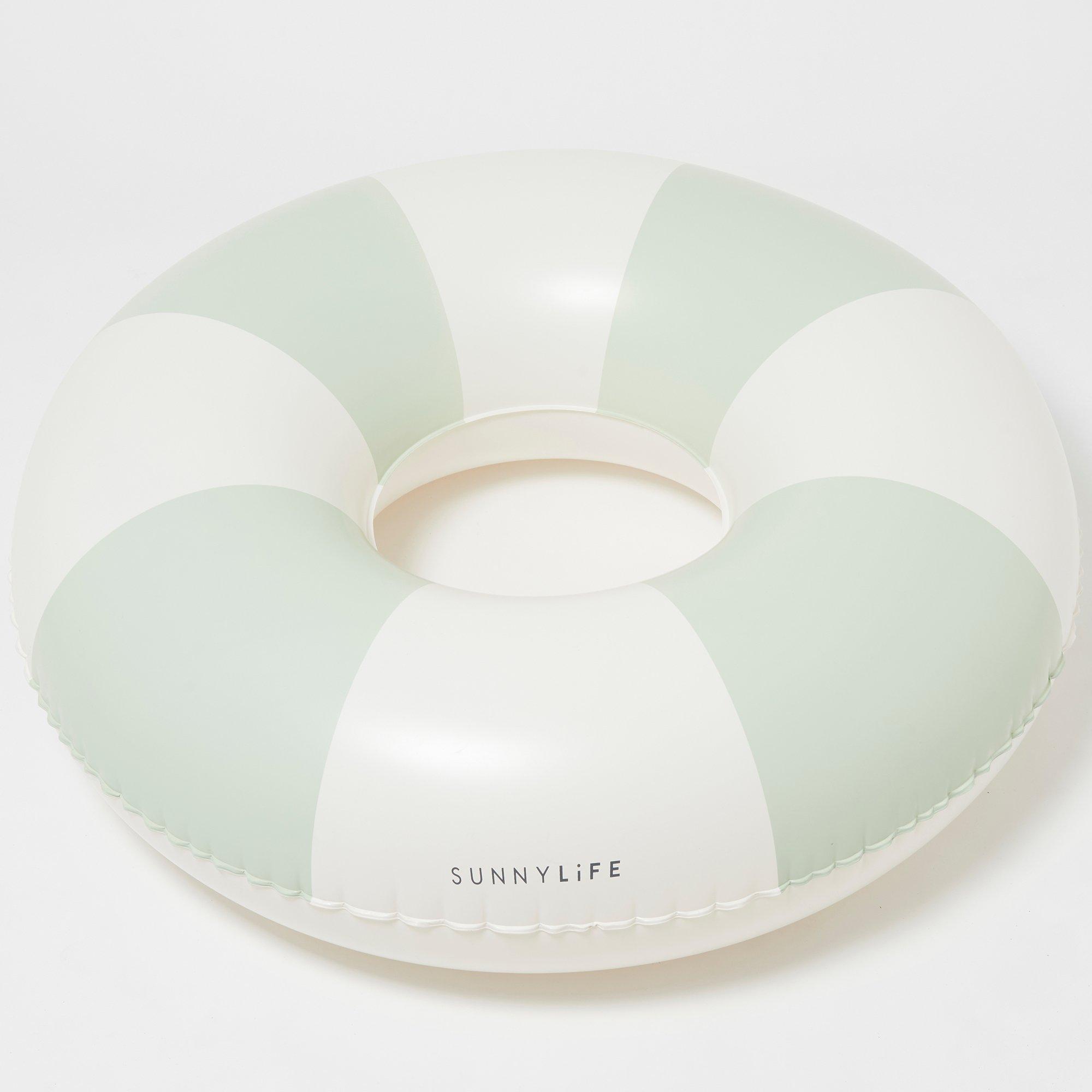 Tube Pool Ring: The Vacay Soft Olive Stripe image number 4