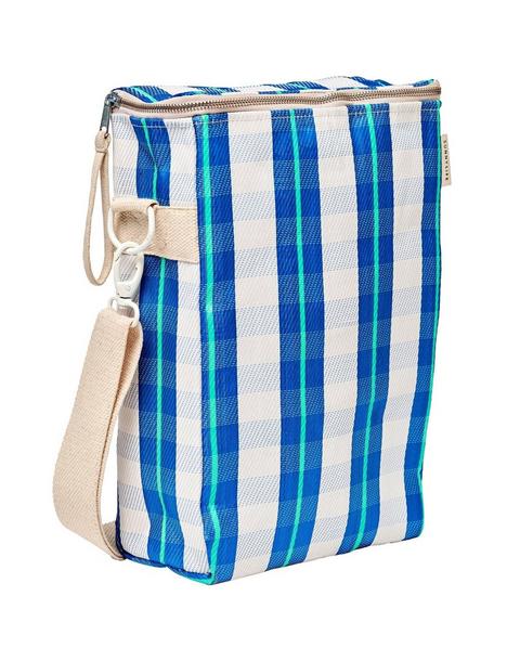 Recycled Nylon: Drinks Cooler Bag - La Mer Blue Neon