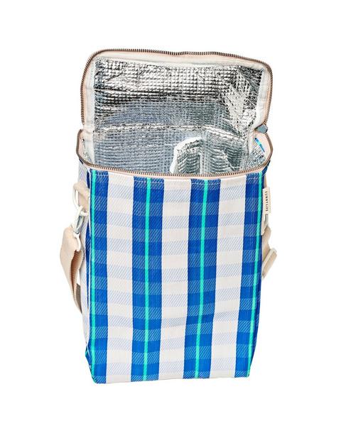 Recycled Nylon: Drinks Cooler Bag - La Mer Blue Neon