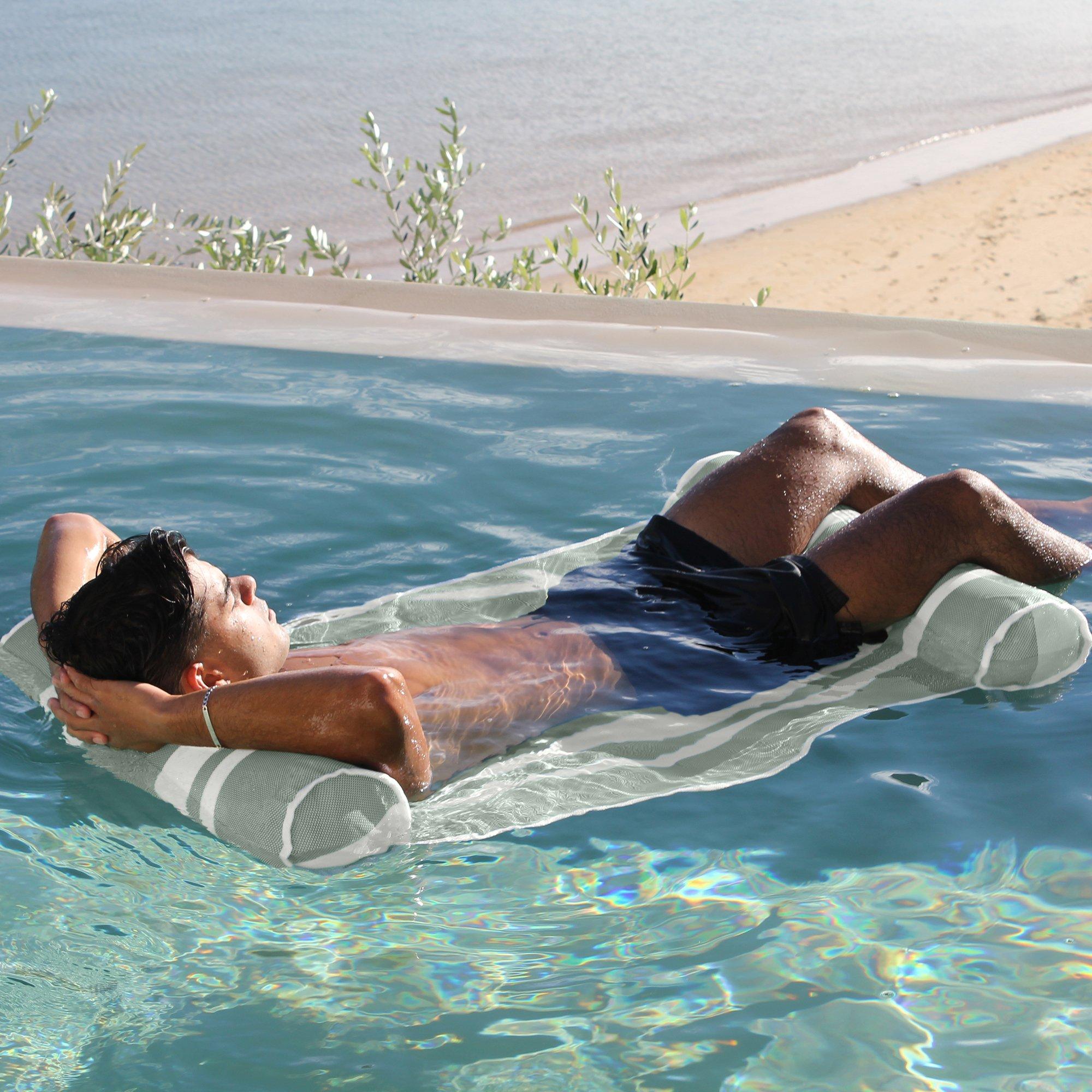 Mesh Hammock Float: Seagrass Stripe image number 2