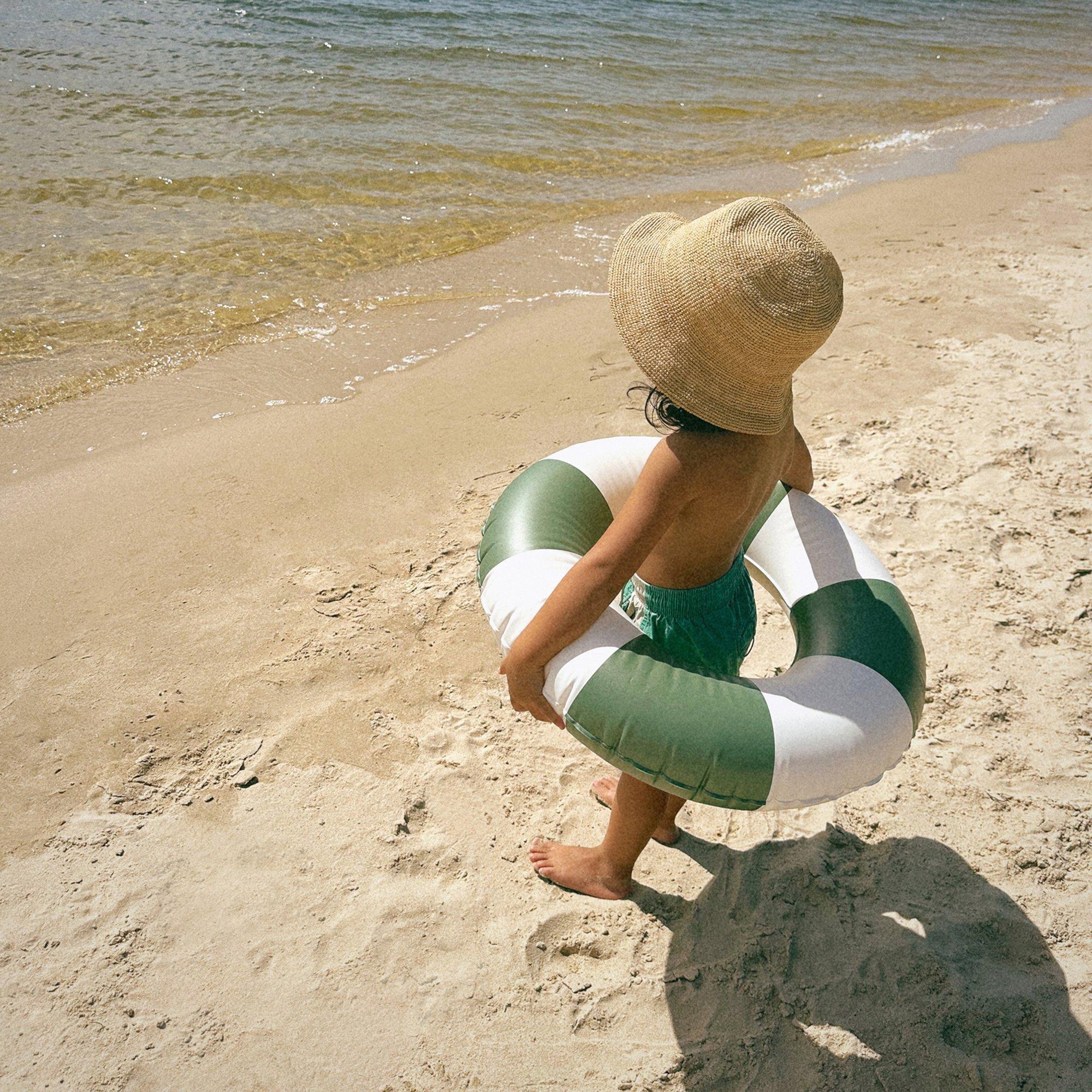 Mini Tube Pool Ring: Tides Out Olive Stripe image number 4