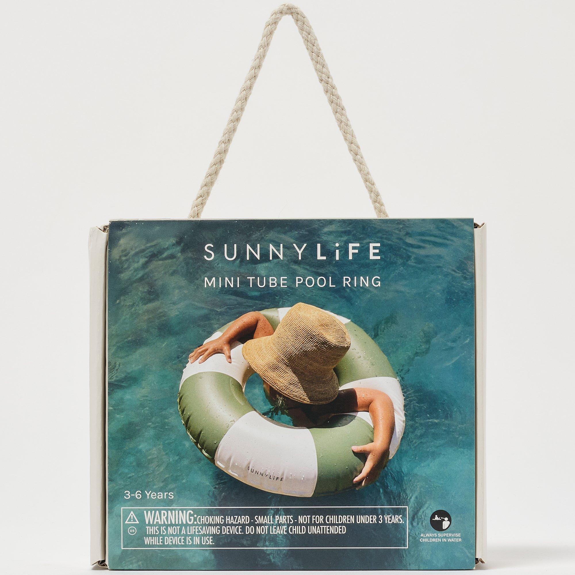 Mini Tube Pool Ring: Tides Out Olive Stripe image number 1
