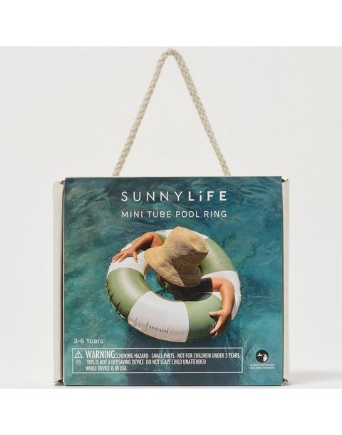 Mini Tube Pool Ring: Tides Out Olive Stripe