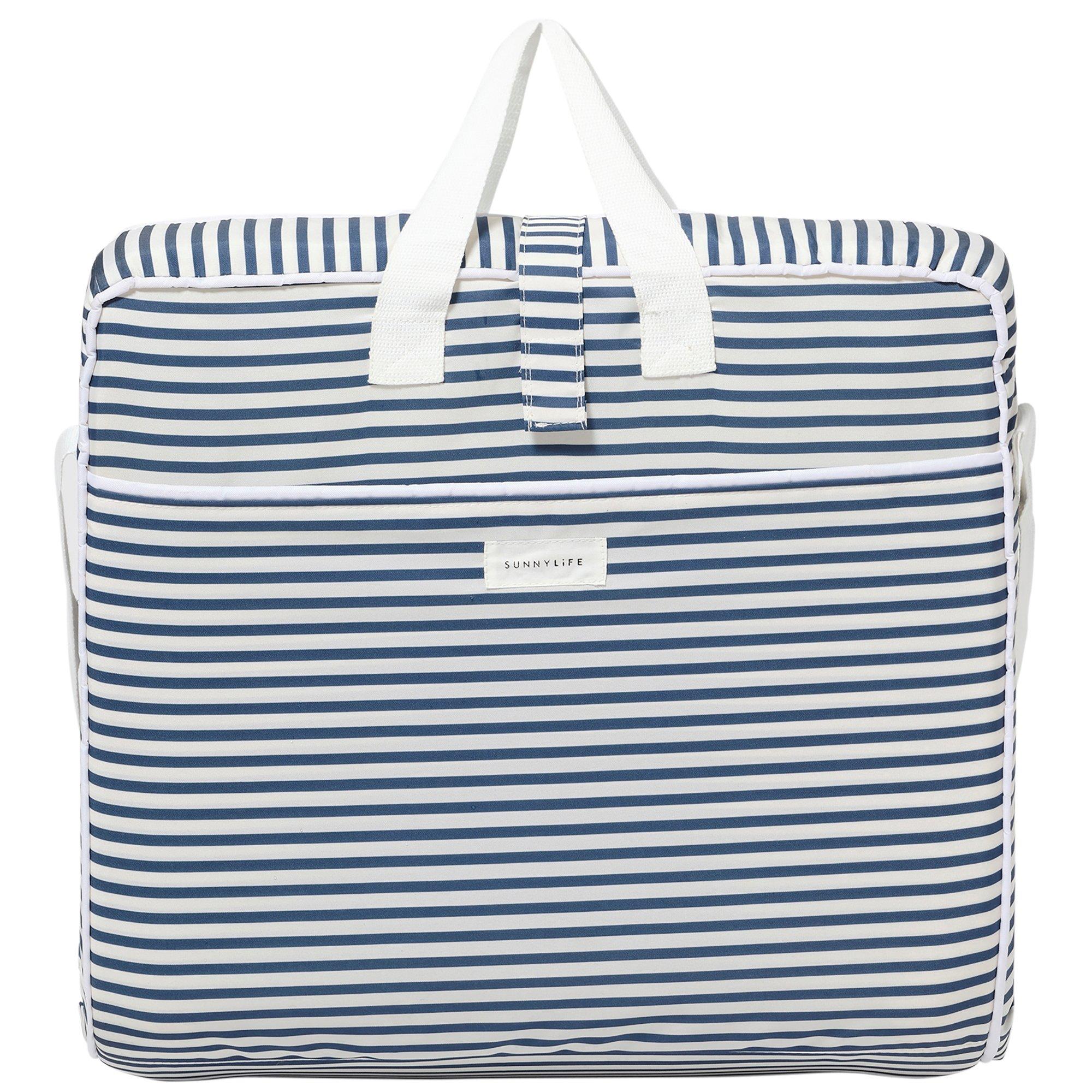 Take Anywhere Folding Chair: Resort Stripe Navy Blue image number 1