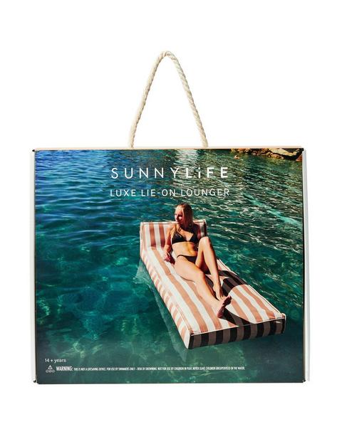Luxe Lie-On Lounger: Tierra Clay Stripe