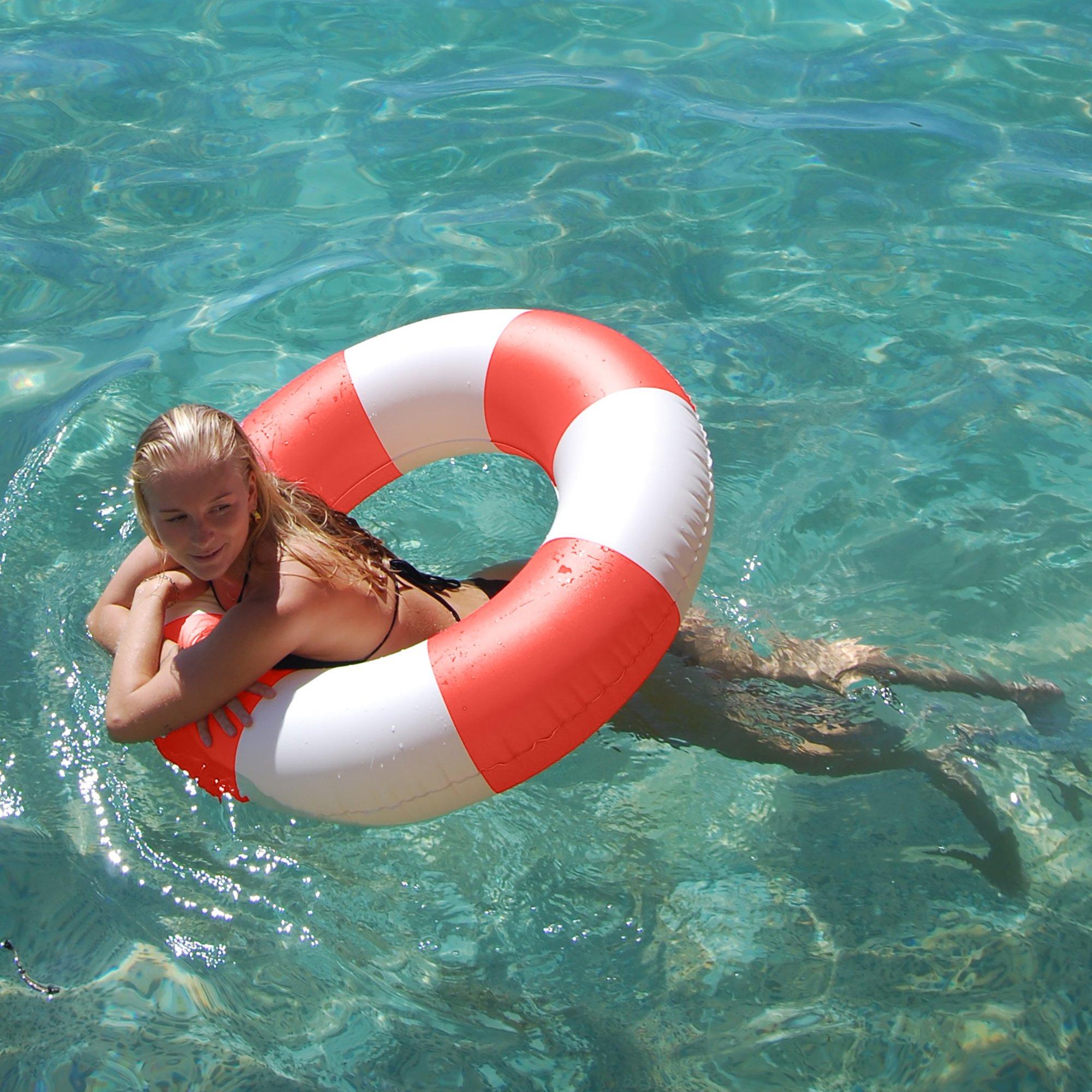Slim Tube Pool Ring: La Mer Tomato image number 4
