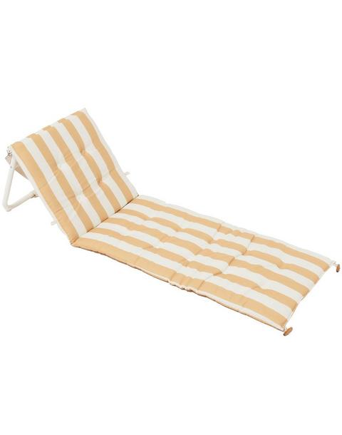 Reclining Beach Chair: Mango Bay - Mustard Stripe