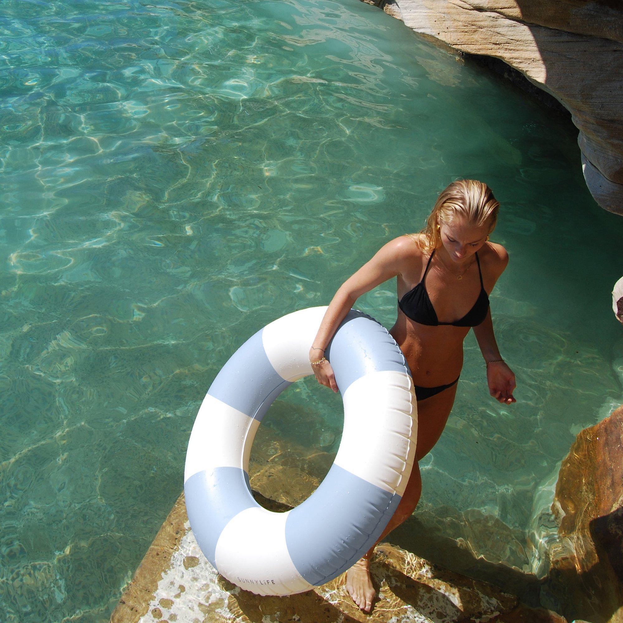 Slim Tube Pool Ring: La Mer Med Blue image number 3