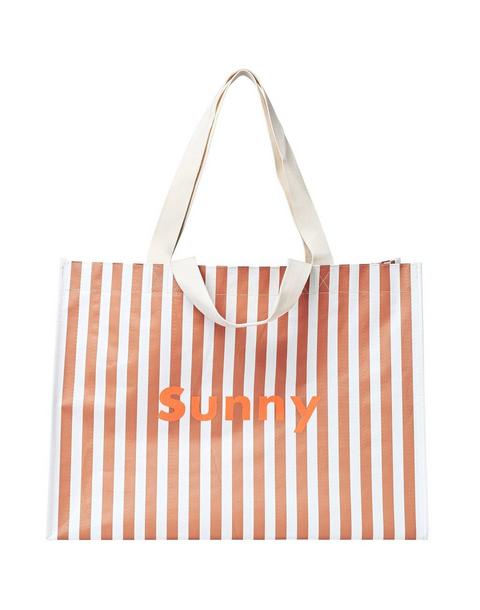 Carryall Beach Bag: Tierra Clay Stripe
