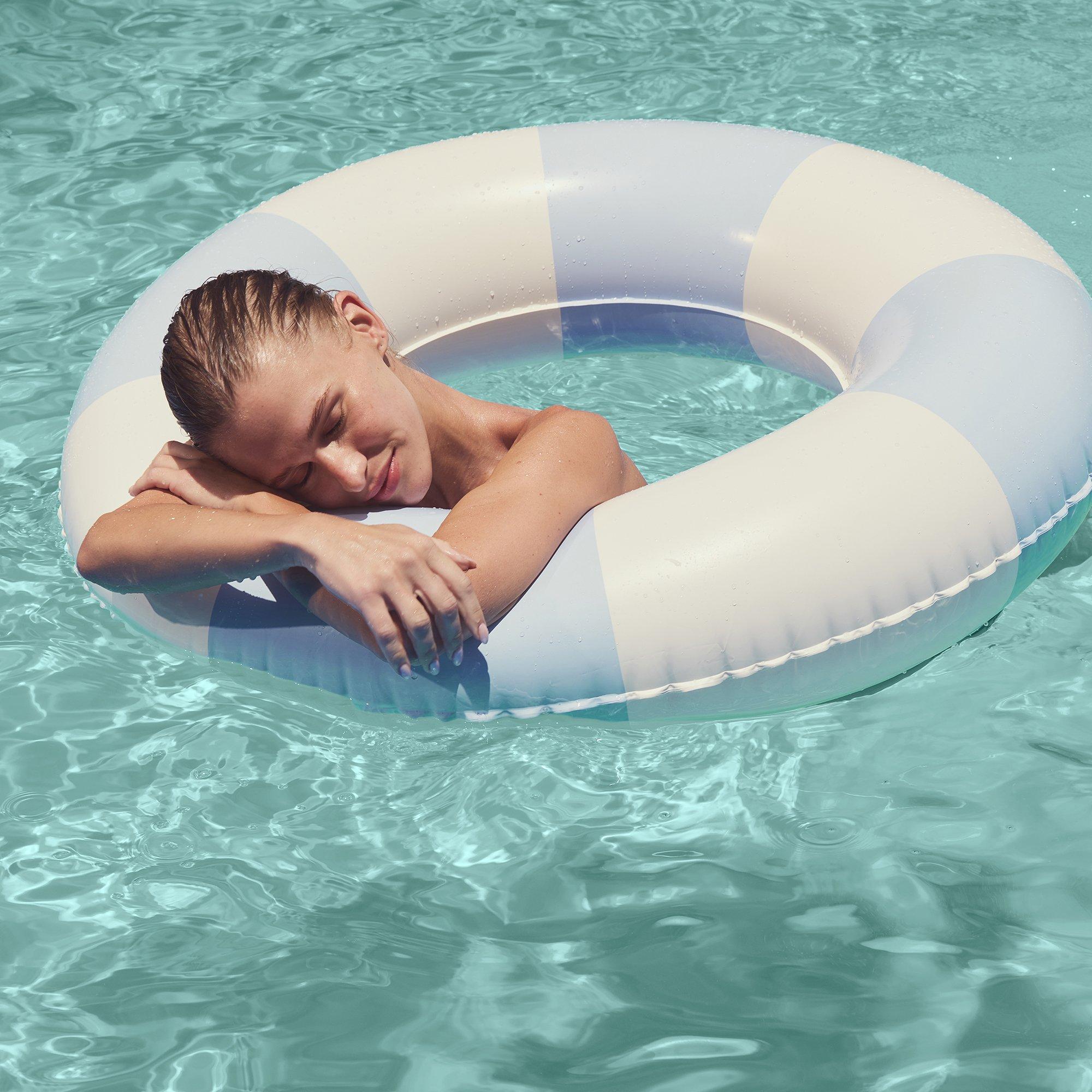Tube Pool Ring: La Mer Med Blue Stripe image number 4