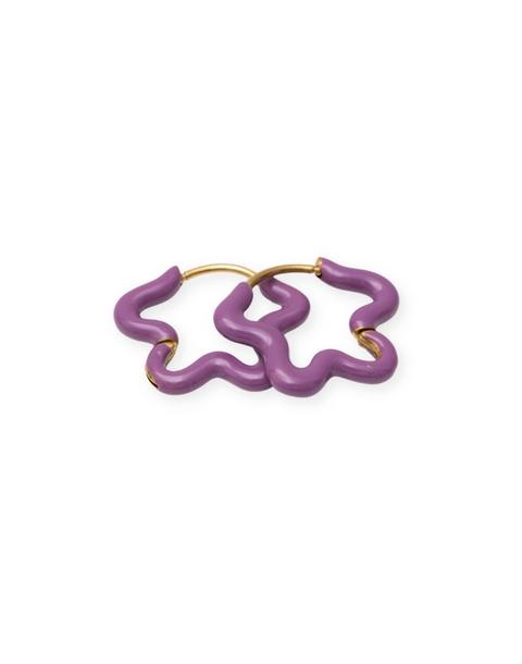 Enamel Flower Hoop Earrings