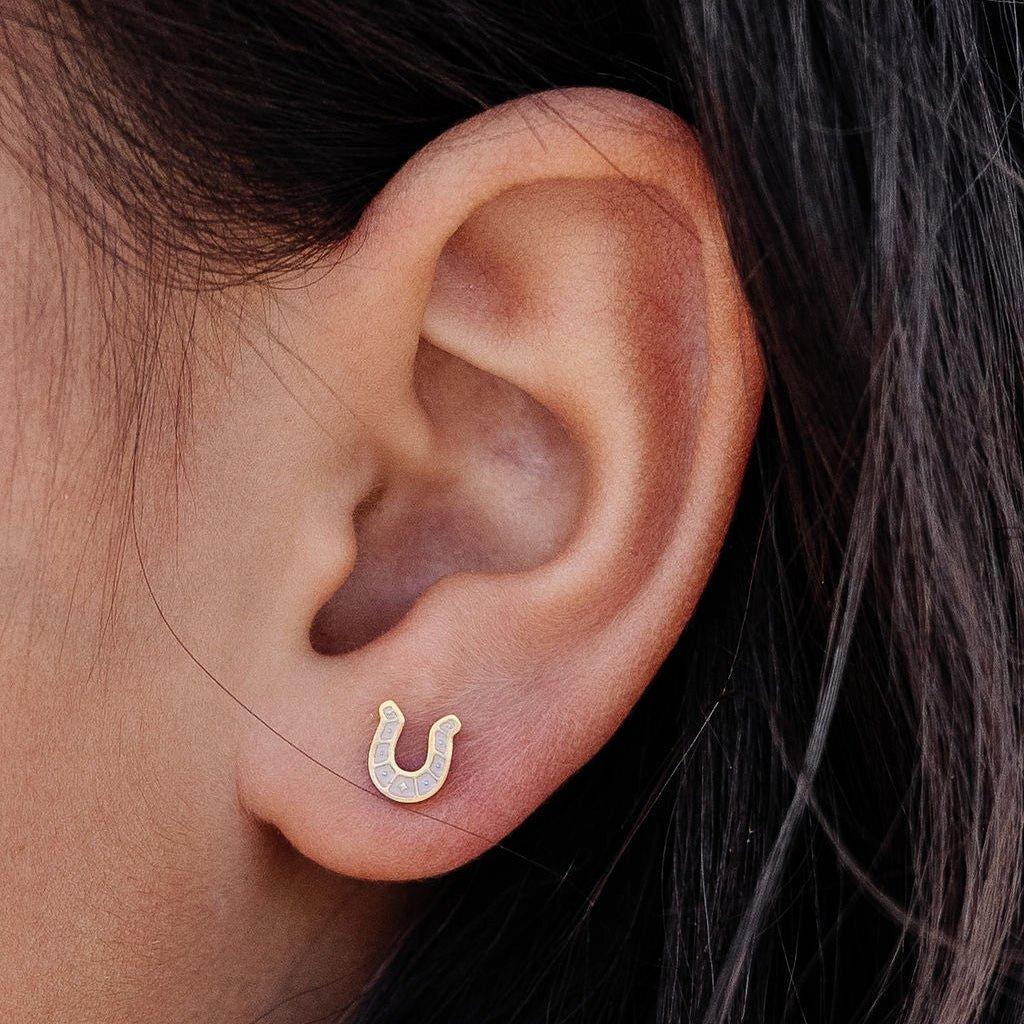 Horseshoe Stud Earrings image number 1