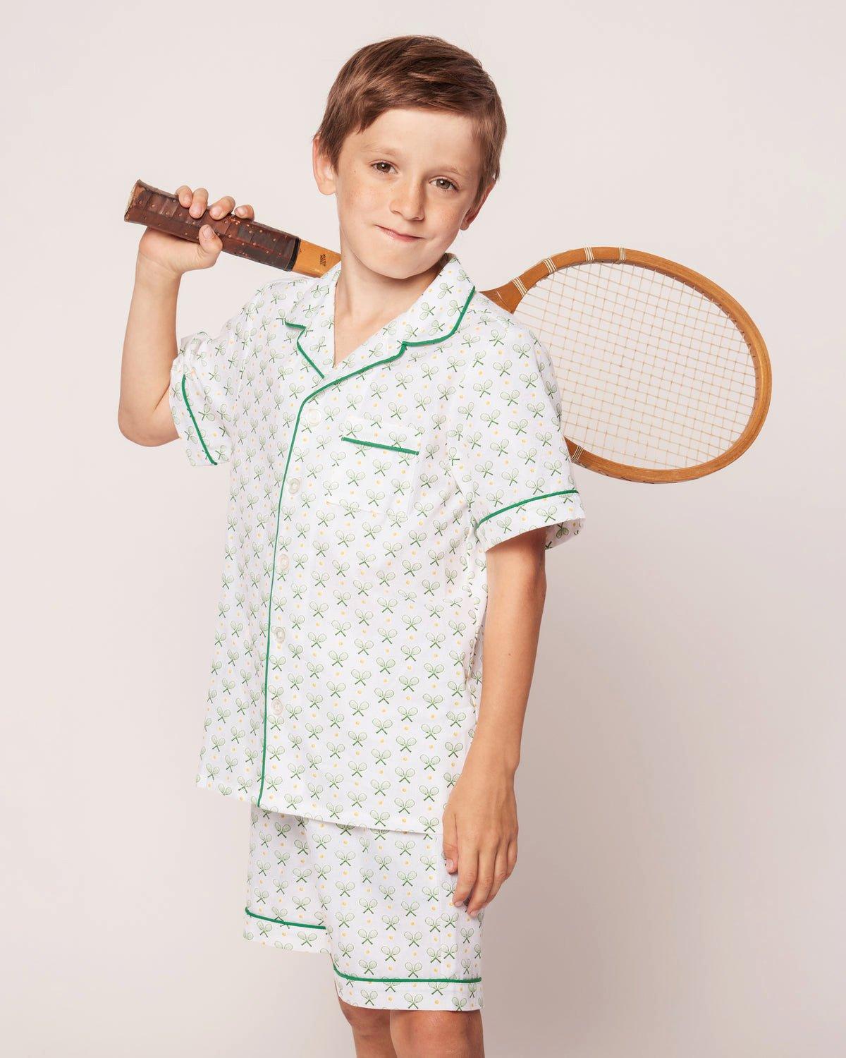 Kid's Twill Pajama Short Set in Match Point image number 1