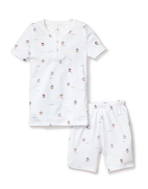 Kid's Pima Snug Fit Pajama Short Set in Bateau