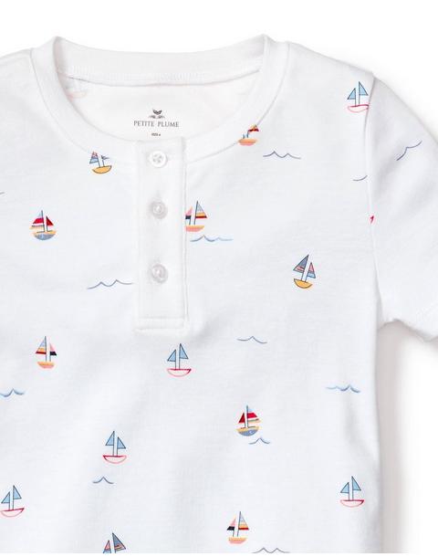 Kid's Pima Snug Fit Pajama Short Set in Bateau