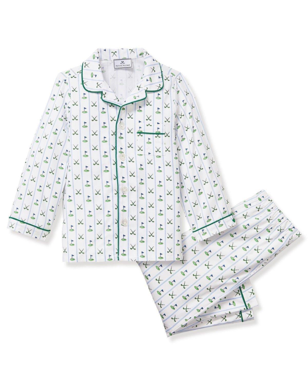 Kid's Twill Pajama Set in Fairway Stripe image number 3