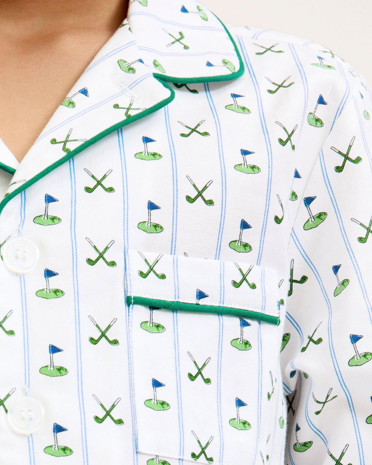 Kid's Twill Pajama Set in Fairway Stripe image number 1