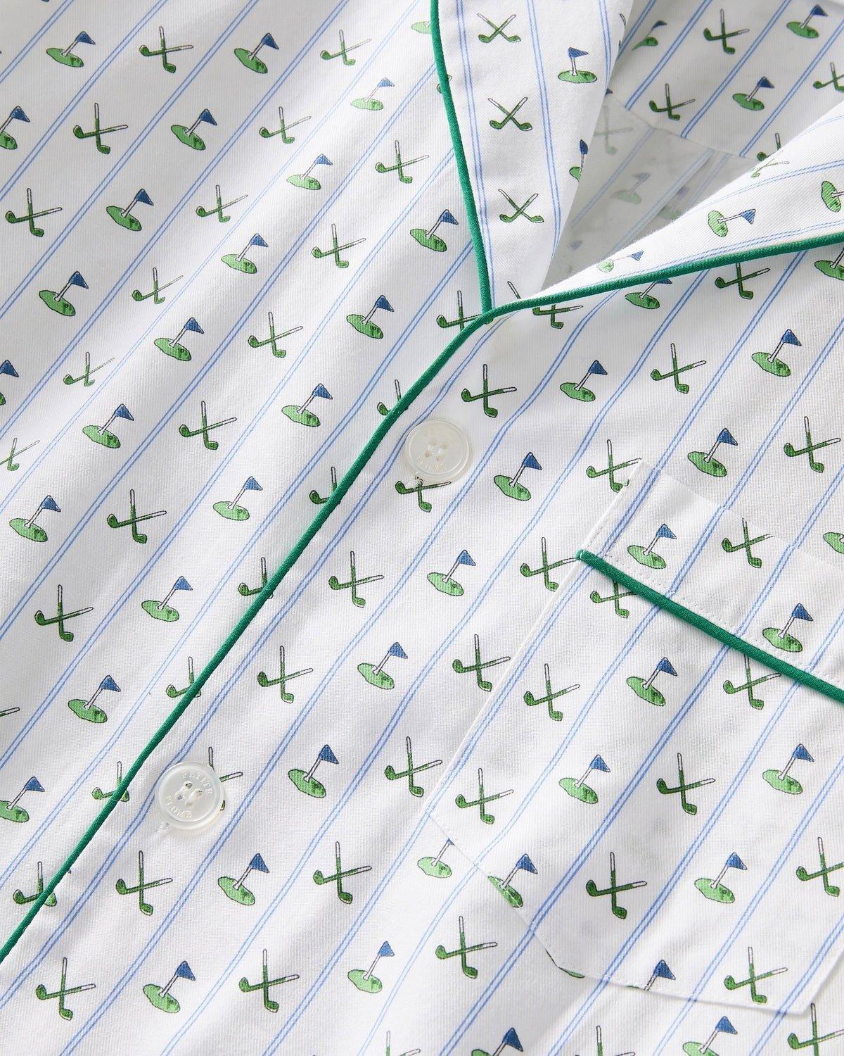 Men's Twill Pajama Set in Fairway Stripe image number 4