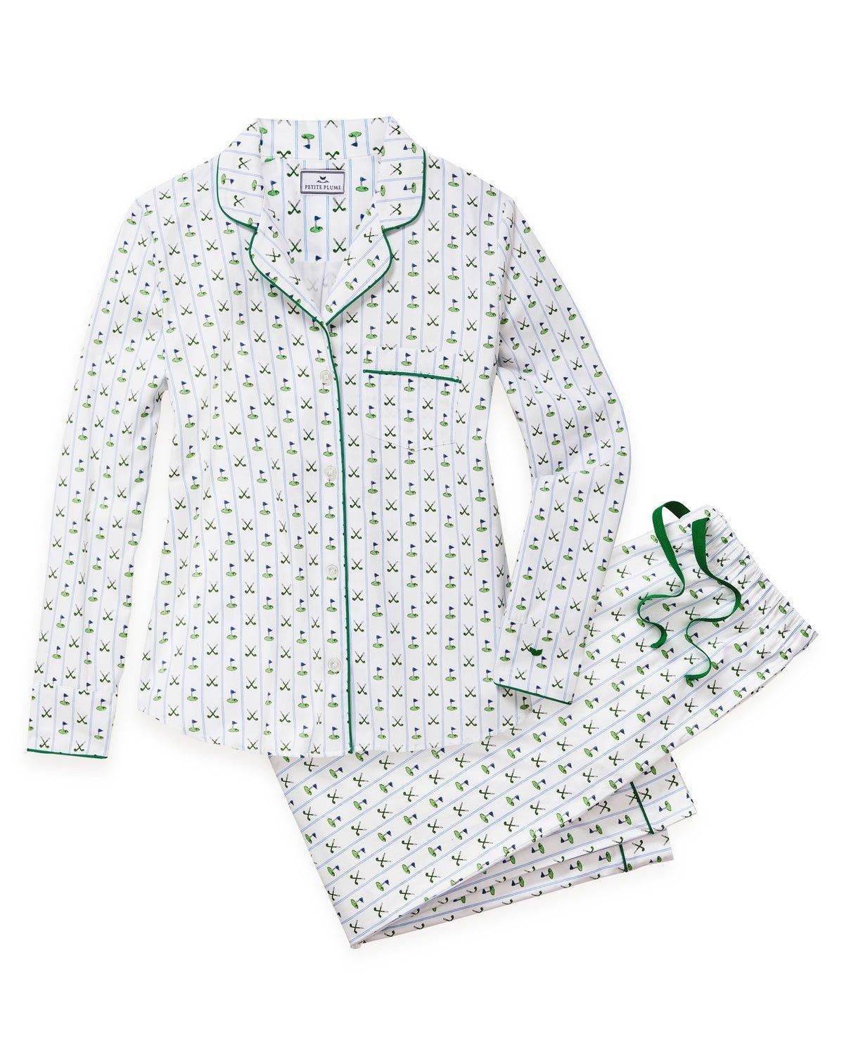 Women's Twill Pajama Set in Fairway Stripe image number 2
