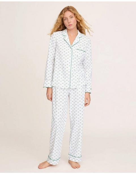 Women's Twill Pajama Set in Fairway Stripe