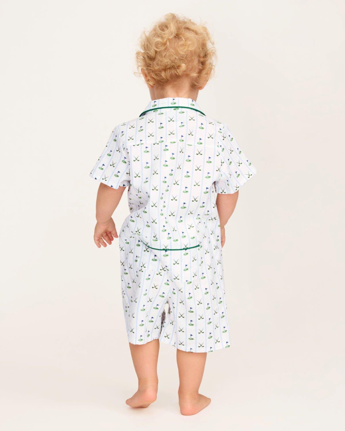 Baby's Twill Summer Romper in Fairway Stripe image number 2